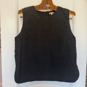 GAP Women's Black Textured Sleeveless Blouse